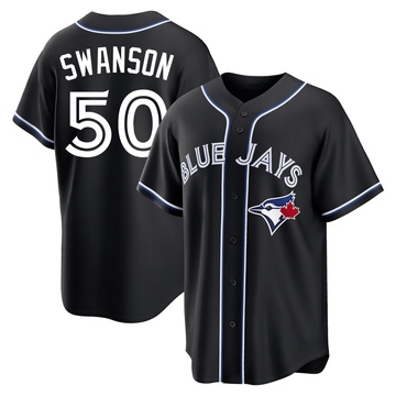 Replica Erik Swanson Youth Toronto Blue Jays Black Fashion Out Jersey