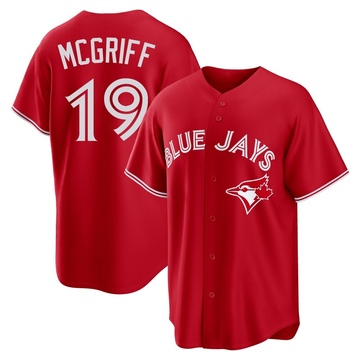 Replica Fred Mcgriff Youth Toronto Blue Jays Red Canada Day Jersey
