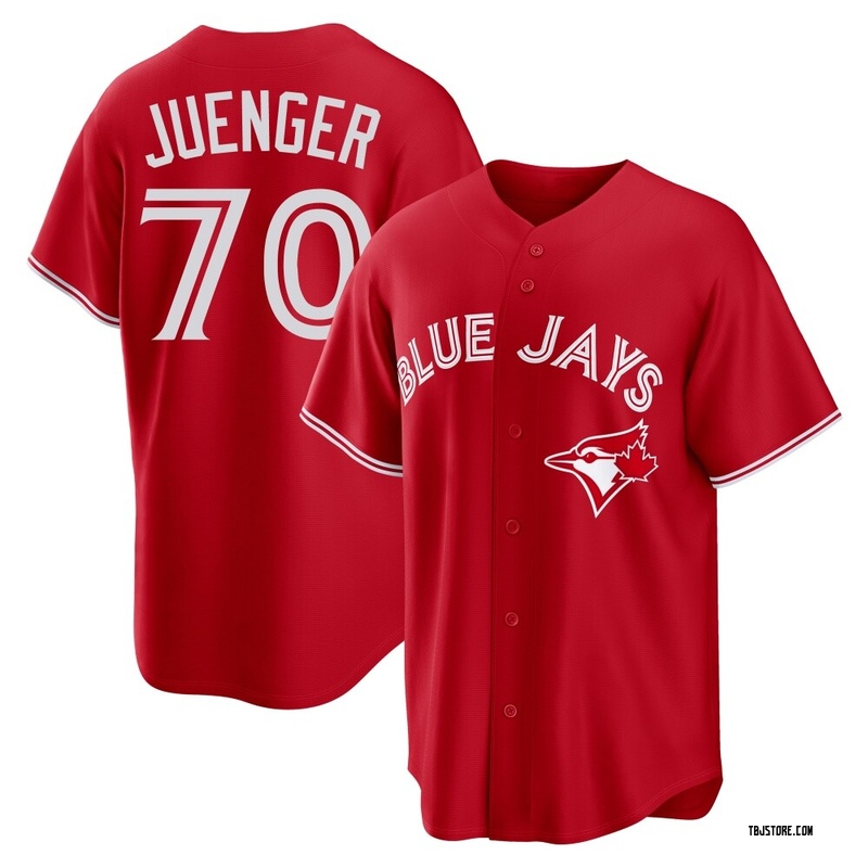 Replica Hayden Juenger Men's Toronto Blue Jays Red Canada Day Jersey