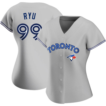 Replica Hyun Jin Ryu Women's Toronto Blue Jays Gray Road Jersey