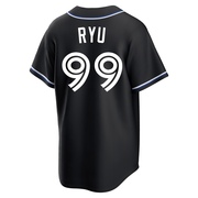 Replica Hyun Jin Ryu Youth Toronto Blue Jays Black Fashion Out Jersey