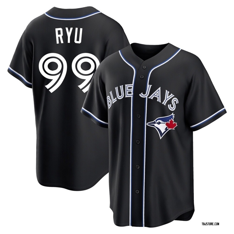 Replica Hyun Jin Ryu Youth Toronto Blue Jays Black Fashion Out Jersey