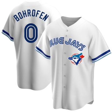 Replica Jace Bohrofen Men's Toronto Blue Jays White Home Cooperstown Collection Jersey