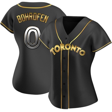 Replica Jace Bohrofen Women's Toronto Blue Jays Black Golden Alternate Jersey
