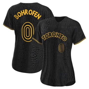 Replica Jace Bohrofen Women's Toronto Blue Jays Black Snake Skin City Jersey