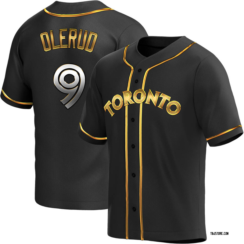 Replica John Olerud Men's Toronto Blue Jays Black Golden Alternate Jersey