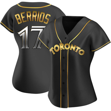 Replica Jose Berrios Women's Toronto Blue Jays Black Golden Alternate Jersey