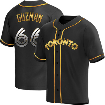 Replica Juan Guzman Men's Toronto Blue Jays Black Golden Alternate Jersey
