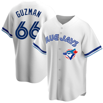 Replica Juan Guzman Men's Toronto Blue Jays White Home Cooperstown Collection Jersey
