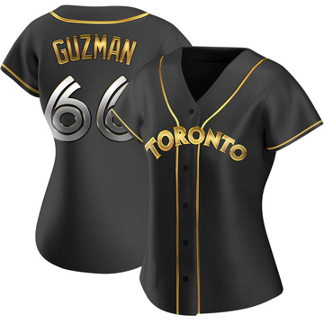Replica Juan Guzman Women's Toronto Blue Jays Black Golden Alternate Jersey