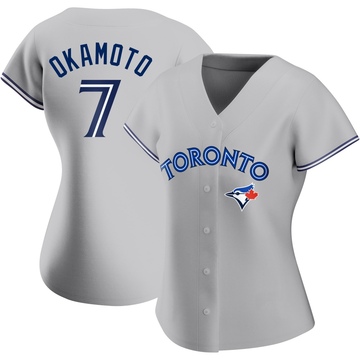 Replica Kazuma Okamoto Women's Toronto Blue Jays Gray Road Jersey