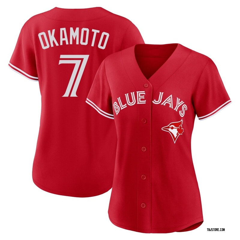 Replica Kazuma Okamoto Women's Toronto Blue Jays Red Canada Day Jersey