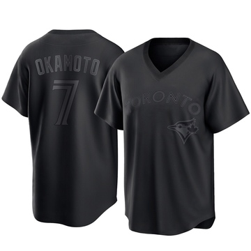 Replica Kazuma Okamoto Youth Toronto Blue Jays Black Pitch Fashion Jersey