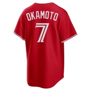Replica Kazuma Okamoto Youth Toronto Blue Jays Red Canada Day Jersey