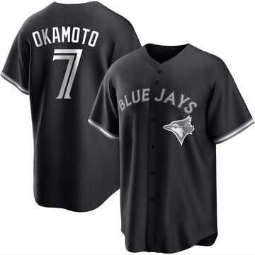 Replica Kazuma Okamoto Youth Toronto Blue Jays White Black/ Jersey