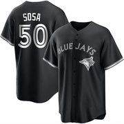 Replica Lenyn Sosa Men's Toronto Blue Jays White Black/ Jersey