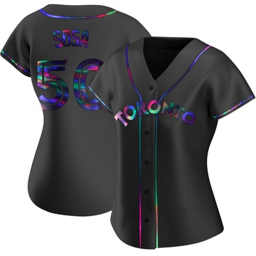 Replica Lenyn Sosa Women's Toronto Blue Jays Black Holographic Alternate Jersey