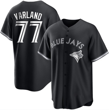 Replica Louis Varland Youth Toronto Blue Jays White Black/ Jersey