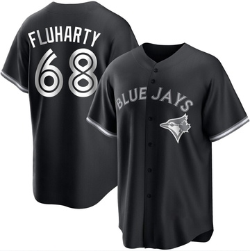 Replica Mason Fluharty Men's Toronto Blue Jays White Black/ Jersey