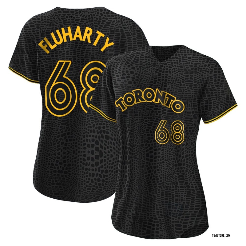 Replica Mason Fluharty Women's Toronto Blue Jays Black Snake Skin City Jersey
