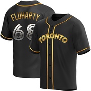 Replica Mason Fluharty Youth Toronto Blue Jays Black Golden Alternate Jersey