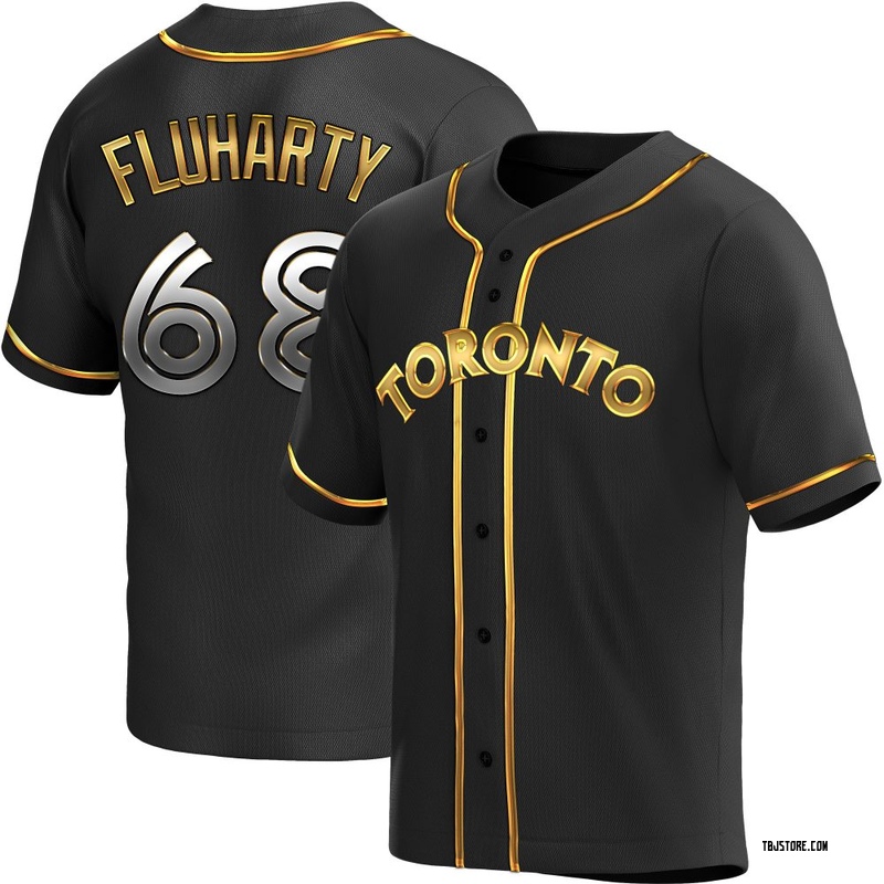 Replica Mason Fluharty Youth Toronto Blue Jays Black Golden Alternate Jersey