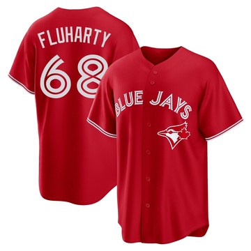 Replica Mason Fluharty Youth Toronto Blue Jays Red Canada Day Jersey