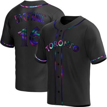Replica Michael Stefanic Men's Toronto Blue Jays Black Holographic Alternate Jersey