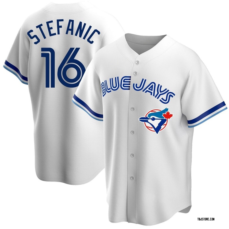 Replica Michael Stefanic Youth Toronto Blue Jays White Home Cooperstown Collection Jersey