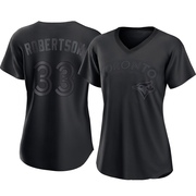 Replica Nick Robertson Women's Toronto Blue Jays Black Pitch Fashion Jersey