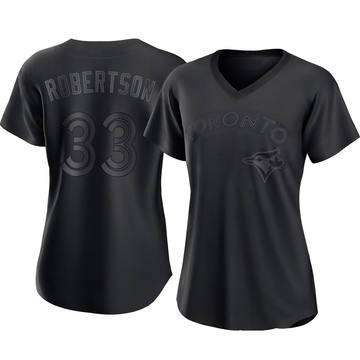 Replica Nick Robertson Women's Toronto Blue Jays Black Pitch Fashion Jersey