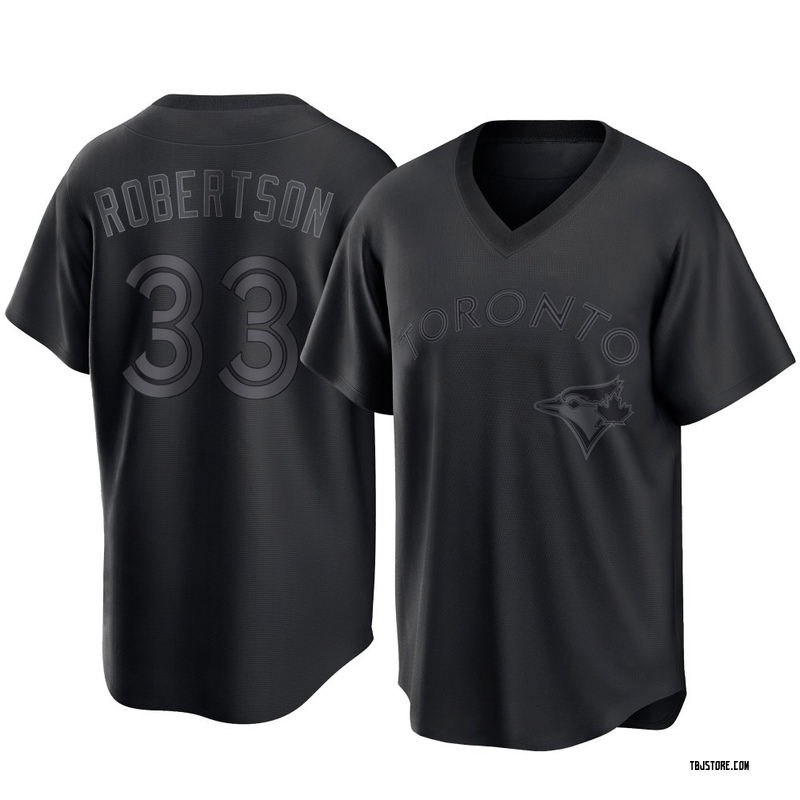 Replica Nick Robertson Youth Toronto Blue Jays Black Pitch Fashion Jersey
