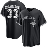 Replica Nick Robertson Youth Toronto Blue Jays White Black/ Jersey