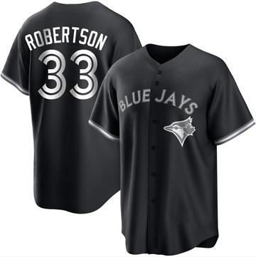 Replica Nick Robertson Youth Toronto Blue Jays White Black/ Jersey