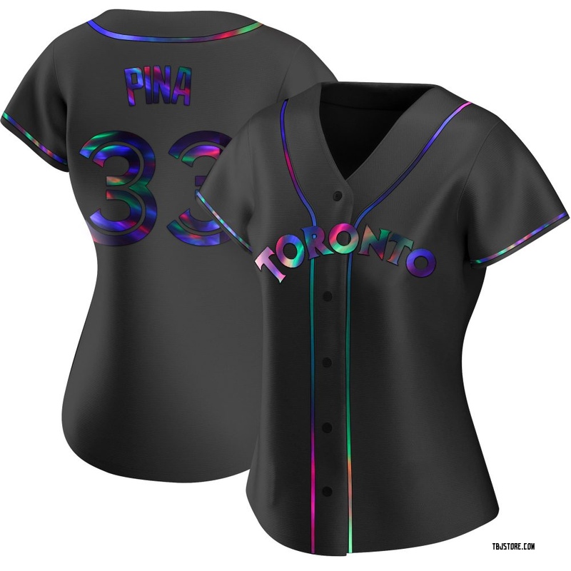 Replica Robinson Pina Women's Toronto Blue Jays Black Holographic Alternate Jersey