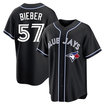 Replica Shane Bieber Men's Toronto Blue Jays Black Fashion Out Jersey