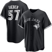 Replica Shane Bieber Youth Toronto Blue Jays White Black/ Jersey
