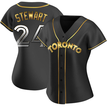 Replica Shannon Stewart Women's Toronto Blue Jays Black Golden Alternate Jersey