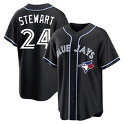 Replica Shannon Stewart Youth Toronto Blue Jays Black Fashion Out Jersey