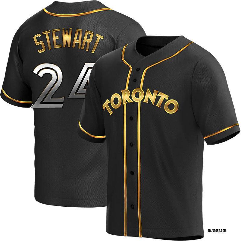 Replica Shannon Stewart Youth Toronto Blue Jays Black Golden Alternate Jersey