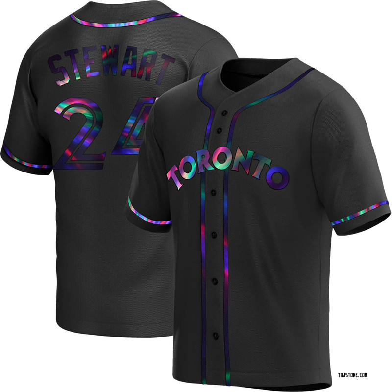 Replica Shannon Stewart Youth Toronto Blue Jays Black Holographic Alternate Jersey
