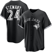 Replica Shannon Stewart Youth Toronto Blue Jays White Black/ Jersey