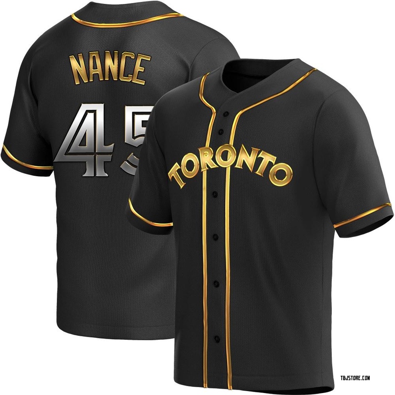 Replica Tommy Nance Men's Toronto Blue Jays Black Golden Alternate Jersey