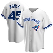 Replica Tommy Nance Youth Toronto Blue Jays White Home Cooperstown Collection Jersey