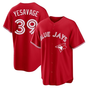 Replica Trey Yesavage Men's Toronto Blue Jays Red Canada Day Jersey
