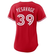 Replica Trey Yesavage Women's Toronto Blue Jays Red Canada Day Jersey