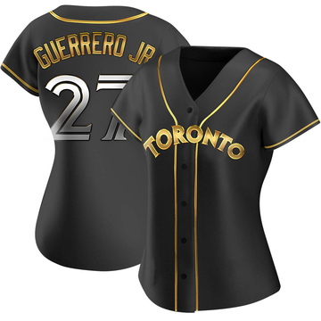 Replica Vladimir Guerrero Jr. Women's Toronto Blue Jays Black Golden Alternate Jersey
